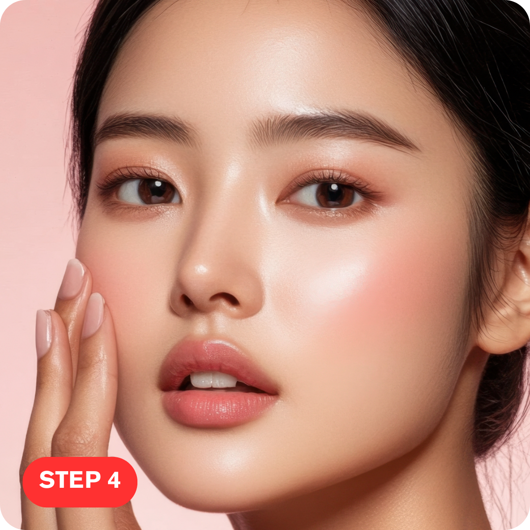 Healthy glowing skin with herbal brightness from Ayurveda Image Idea: Smiling glowing face in golden light with rose petals and turmeric aura a
